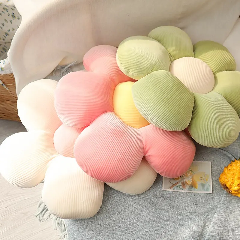 35CM Colorful Flowers Plush Pillow Plant Petal Cushion Stuffed Toys Home Decor Gift