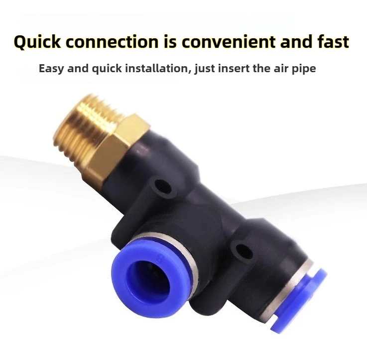 3pcs PDType Pneumatic Connector 4-m5 4-m6 4mm 6mm 8mm 10mm 12mm Fitting Male Thread 1/8 1/4 3/8 1/2 Air Fitting