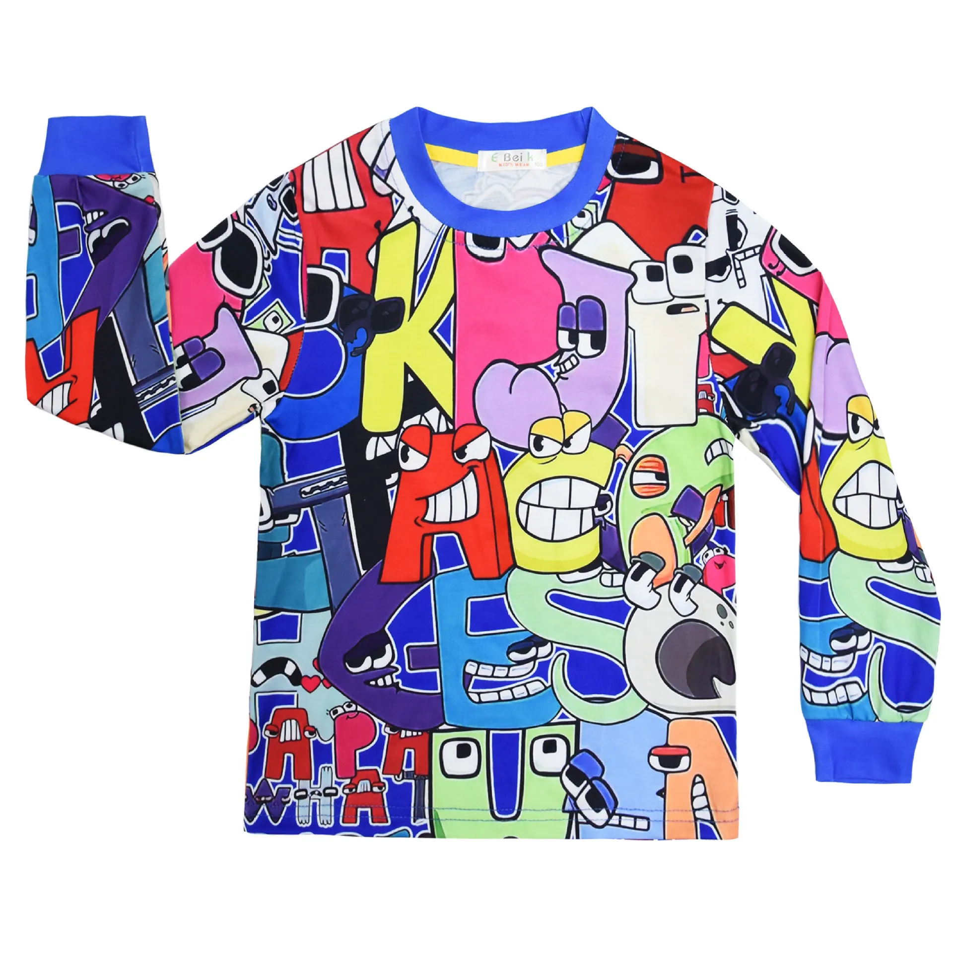 Alphabet Lore Children's Fashion Clothing Children's Casual and Comfortable Long-sleeved Home Clothes Set Children's Clothes