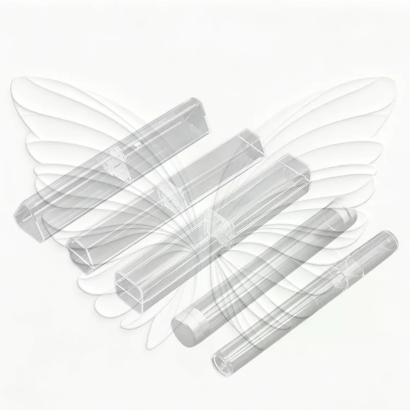 Clear PC Storage Tube Box Lightweight Tweezers Holder Cylinder Square Pipe Case for Tattoo Artists Tool Storage