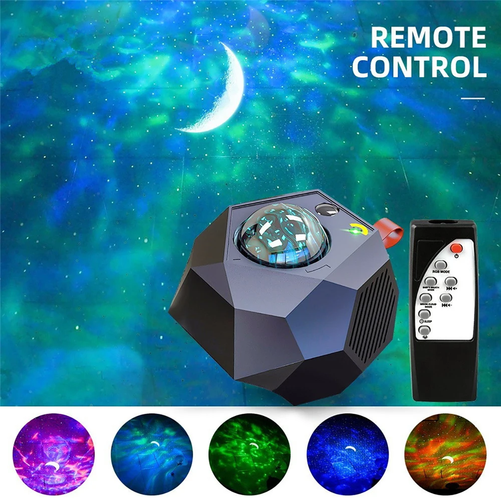 Star โปรเจคเตอร์ Starry Sky Night Light LED Plug-In Northern ไฟ Ripple Bluetooth เพลงเลเซอร์ Night Light วันเกิดของขวัญ