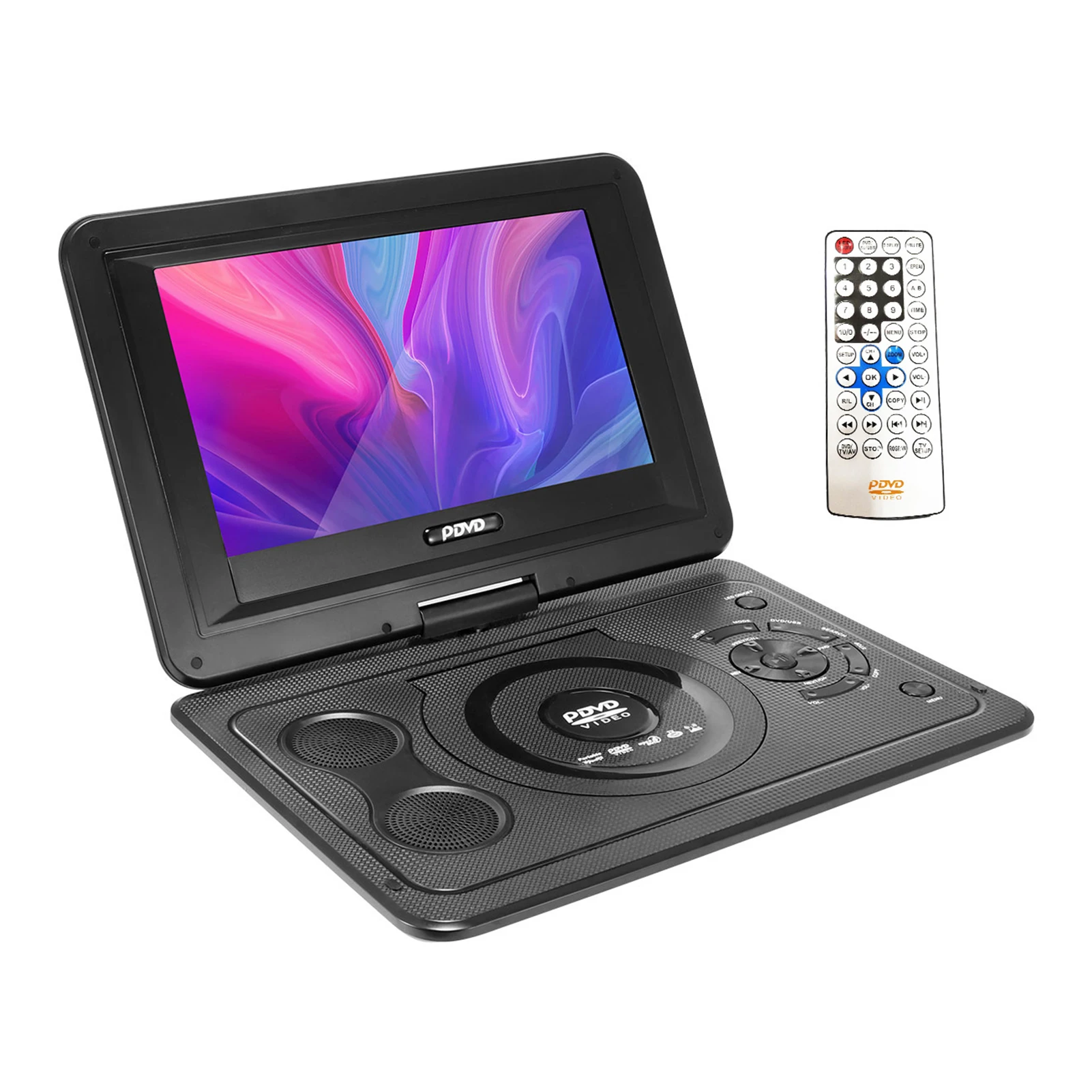 13.9 inch Portable Mobile DVD Player 12V Wireless Rechargeble Super Seismic HD EVD DVD Player 270 Degree Rotation Swivel Screen