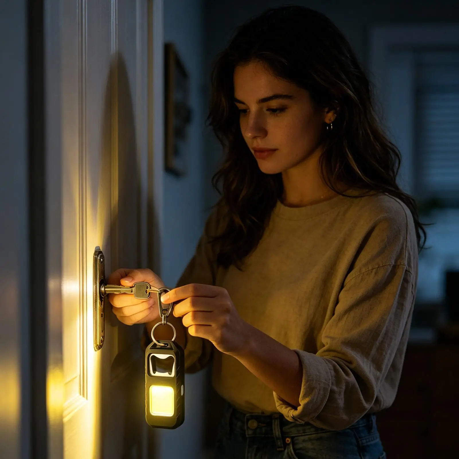 Tiny Flashlight Rechargeable 4 Levels Waterproof Portable Flashlight Opener Combo For Outdoor Camping Adventure Commuting