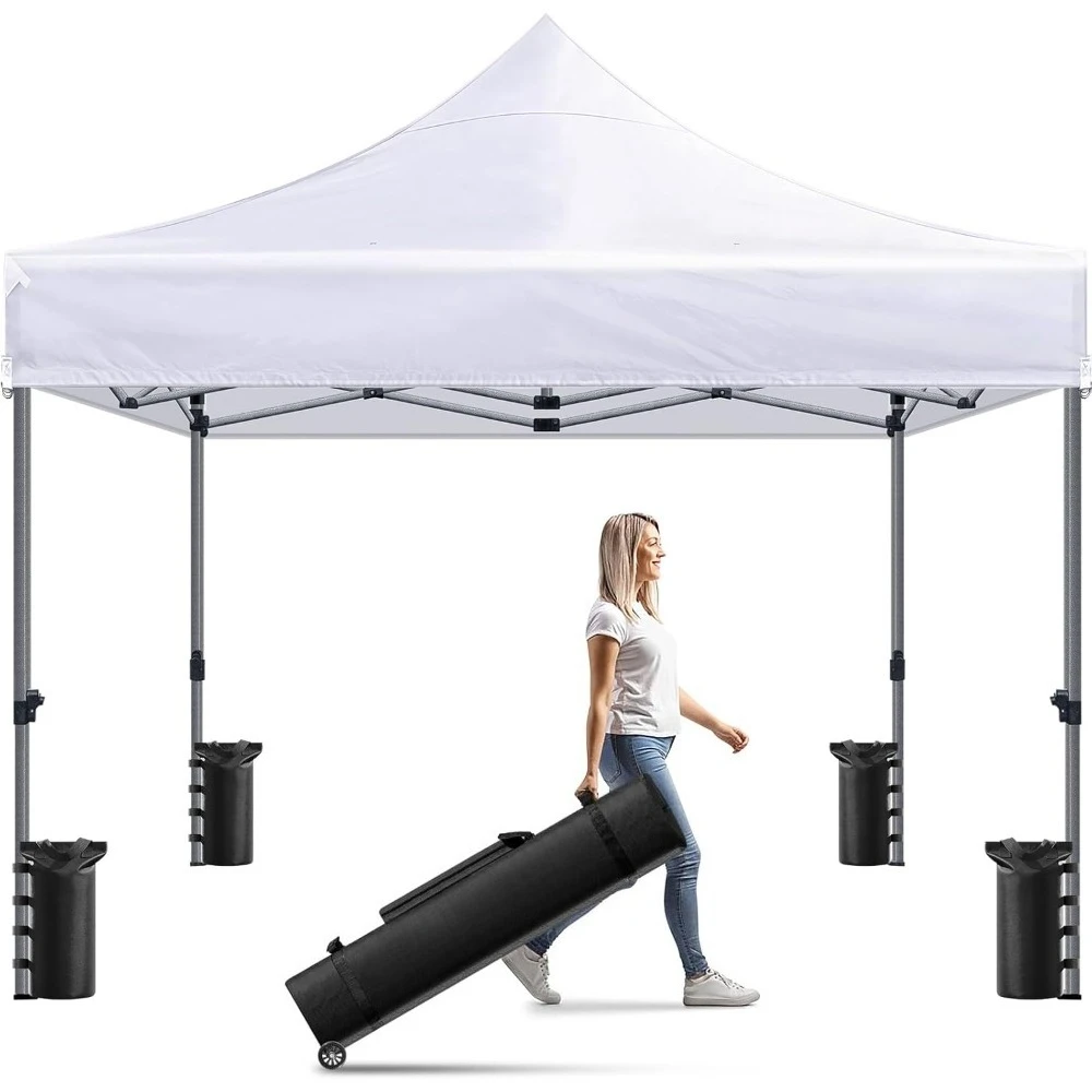 

Pop Up Gazebo Canopy Tent 10x10 Commercial Series with 4 Canopy Weights & 8 Drainage Holes – All-weather Outdoor Shelter
