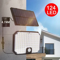 LED Solar Light with Solar Panel Waterproof Outdoor Wall Lamps PIR Sensor Spotlights LED Flood Lights Garden Light Street Yard