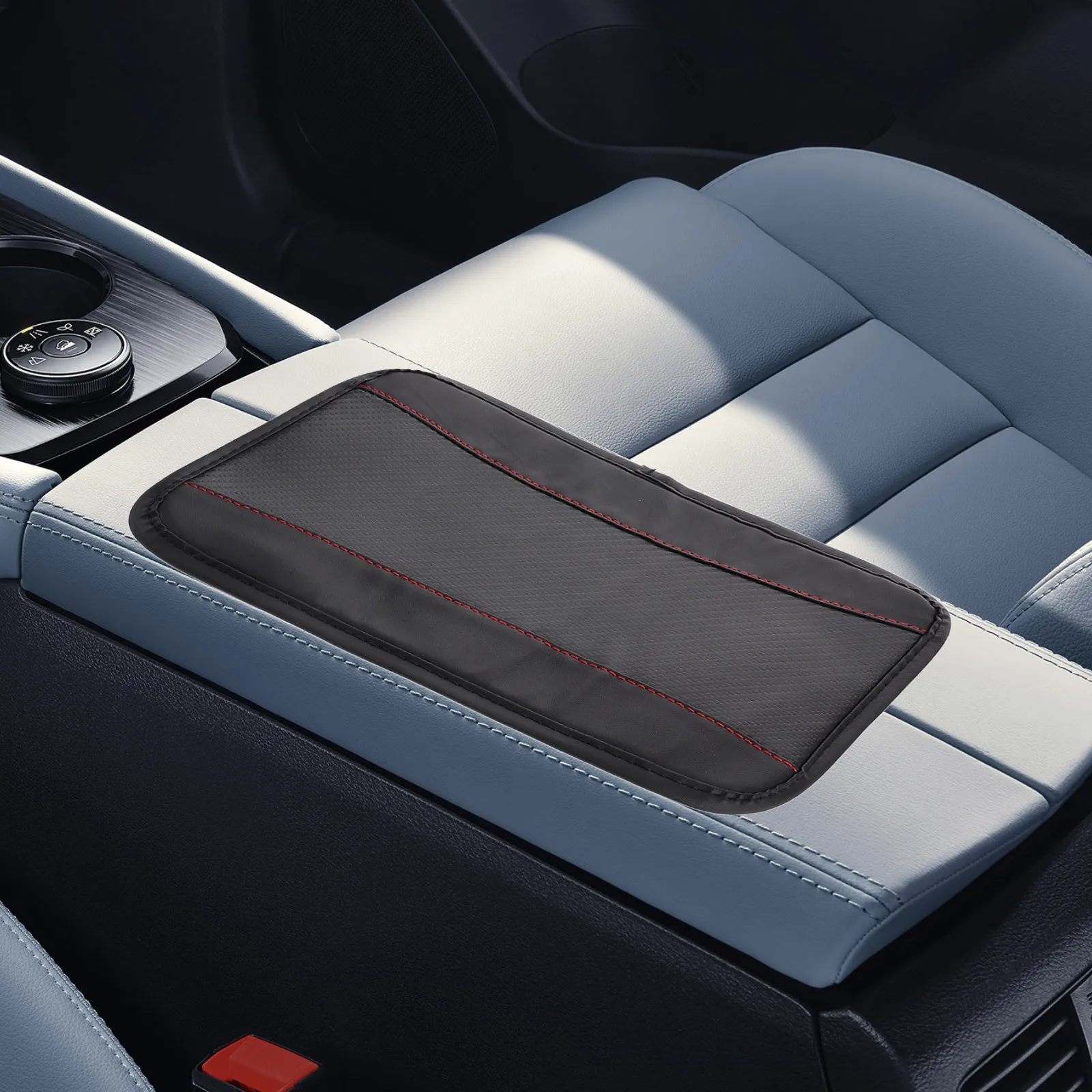 

Car Armrest Box Mat Cover PU Breathable Protection Center Console Cushion Anti Slip Pad For SUV