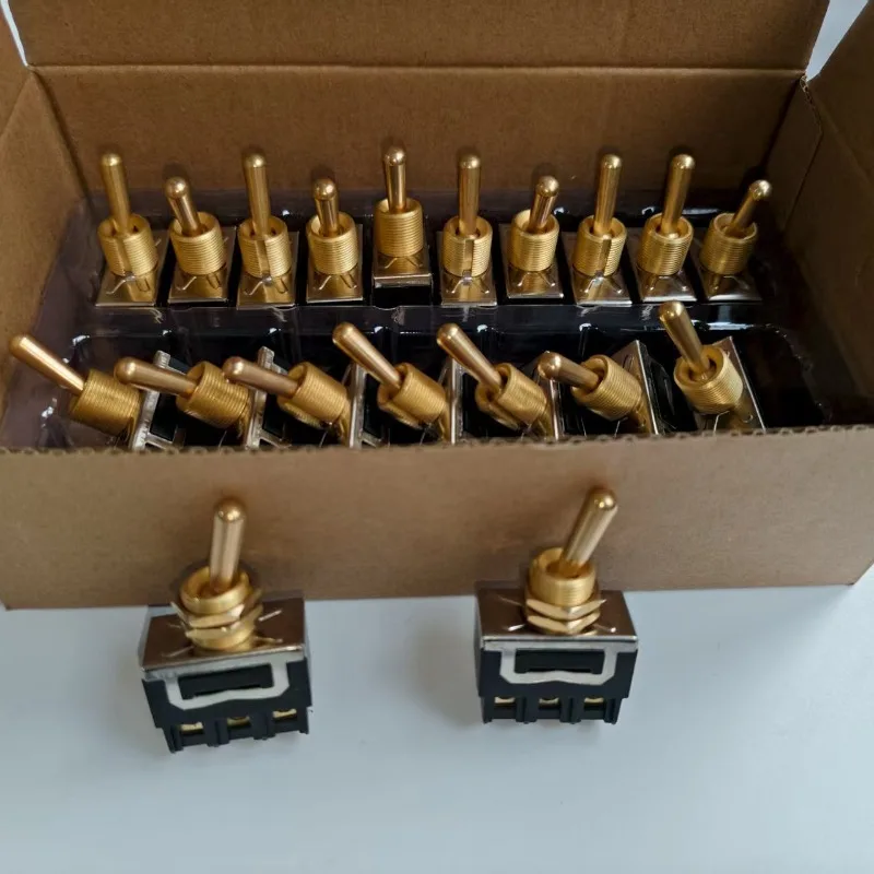 1pcs 12MM All-Copper Toggle Switch, 2-Position ON-OFF, High-Power Compact Toggle Switch, 10A