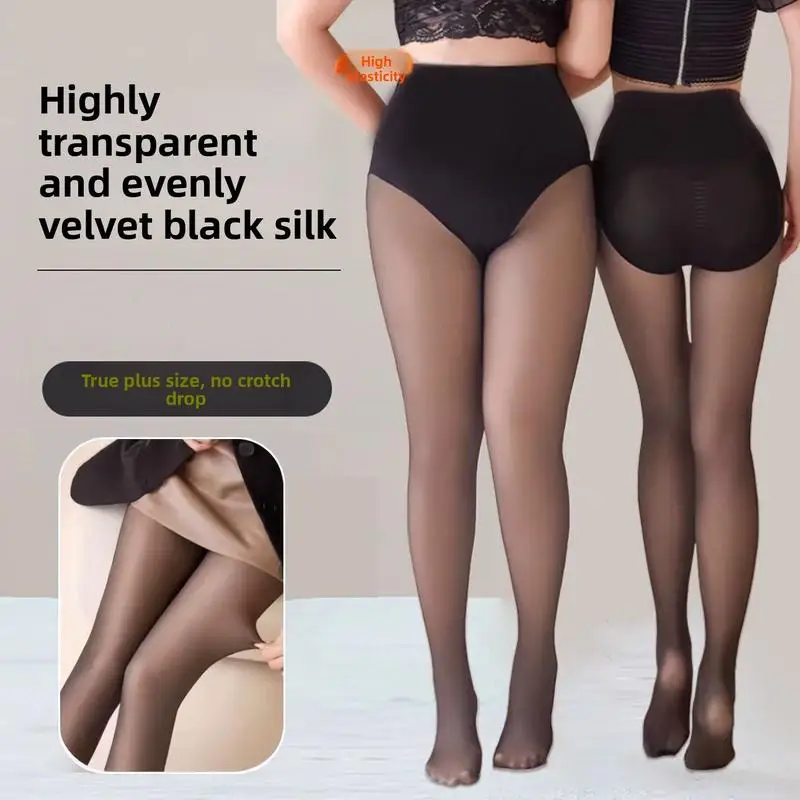 Pantimedias Forradas de Felpa para Mujer, Translúcidas, Cálidas, Leggings Gruesos para Invierno