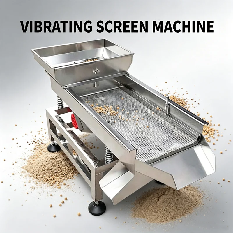 Large Capacity Linear Vibrating Screen Machine Electric Stainless Steel Sorting Separator For Tea Melon Seed Grain Seafood