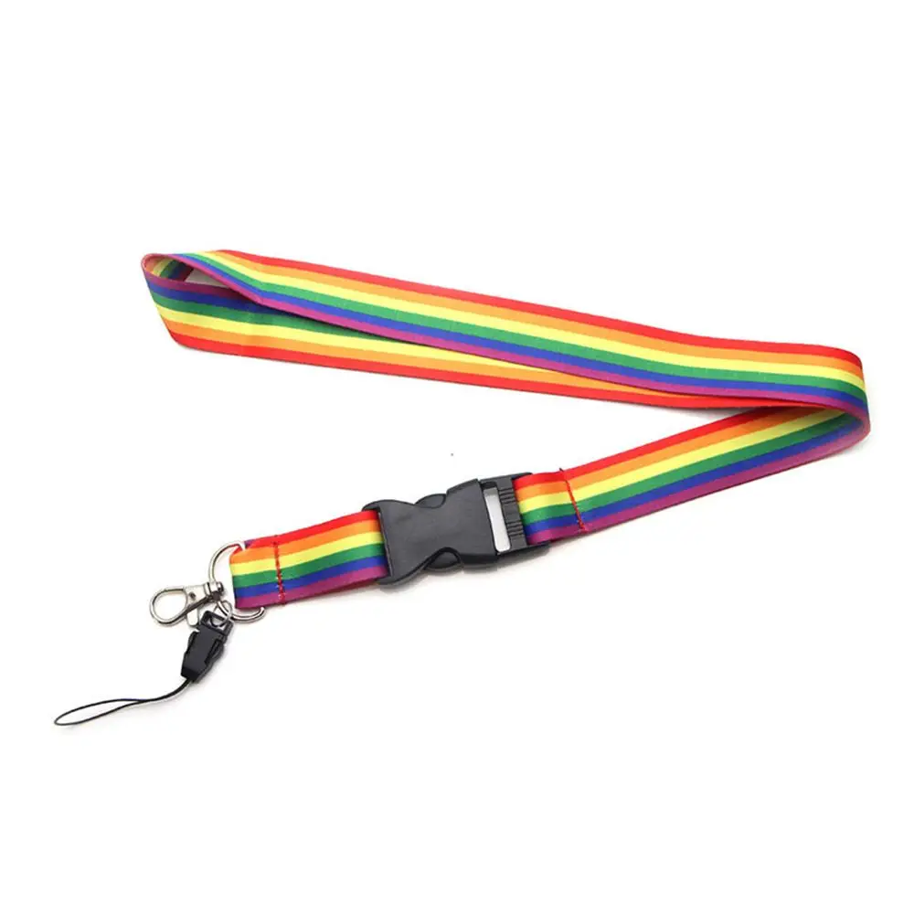 Camera Whistle Phone Badge Name Tag ID Badge Holder Lanyard Strap Neck Straps Rainbow Color Rainbow Lanyard Phone Hang Rope