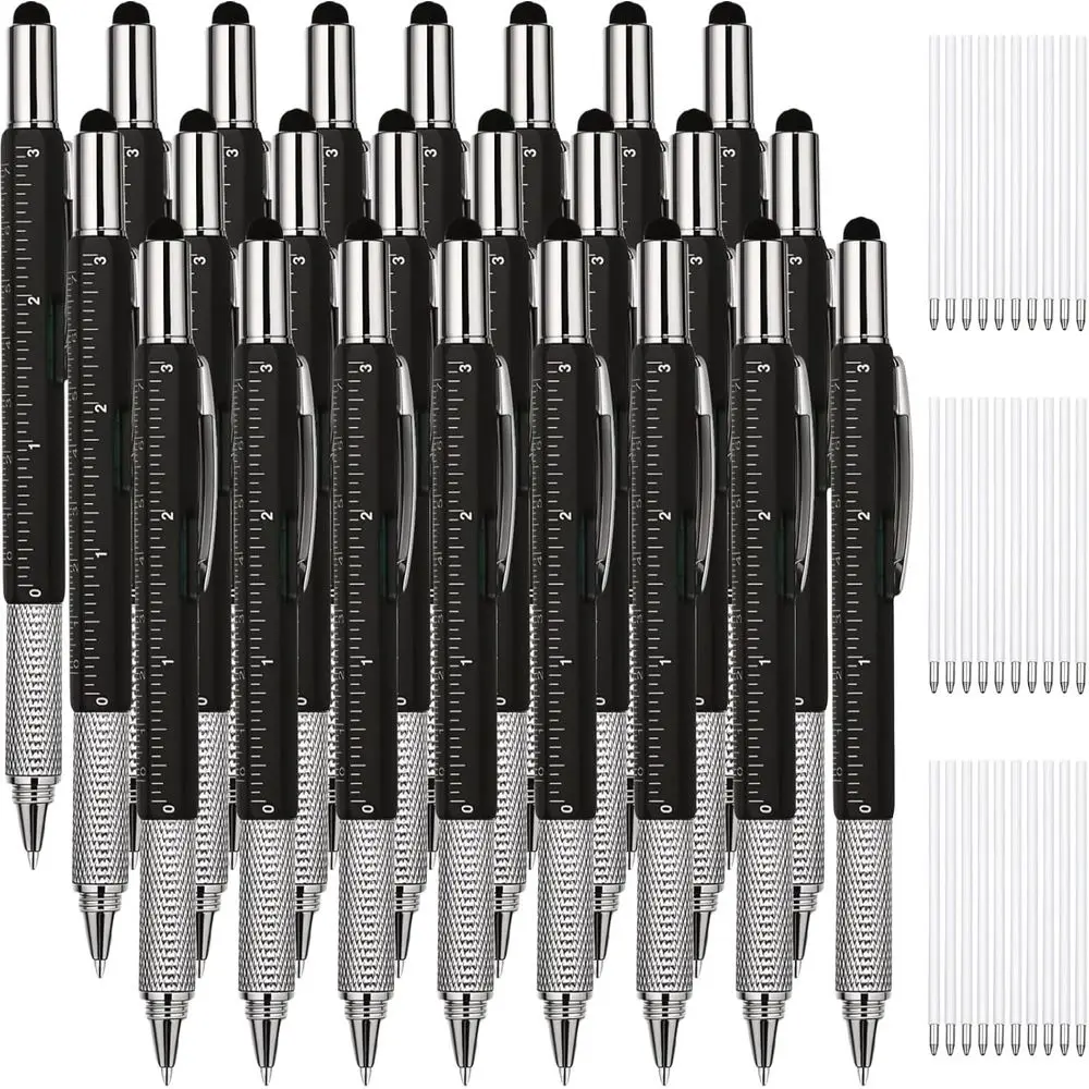

6-in-1 Multifunction Pen Set with 24 Blue Ink Refills for Father's Day Gifts