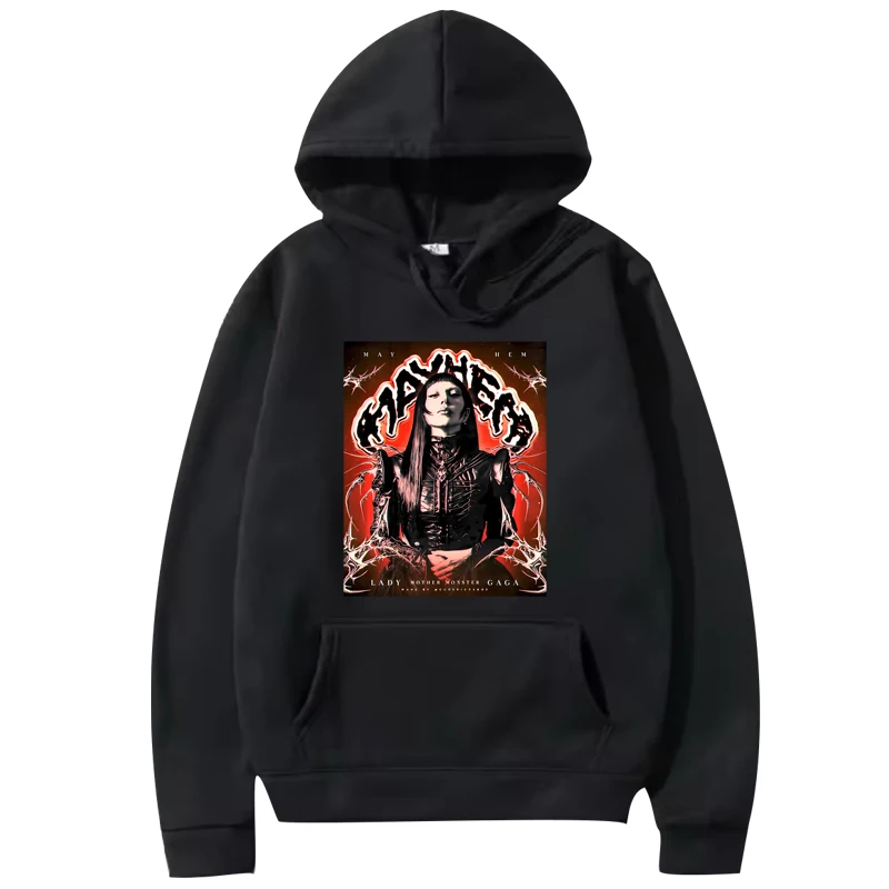 

lady gaga's the mayhem ball hoodie men women fashion vintage Long sleeve Sweatshirt with print Graphics oversized hoodie unisex