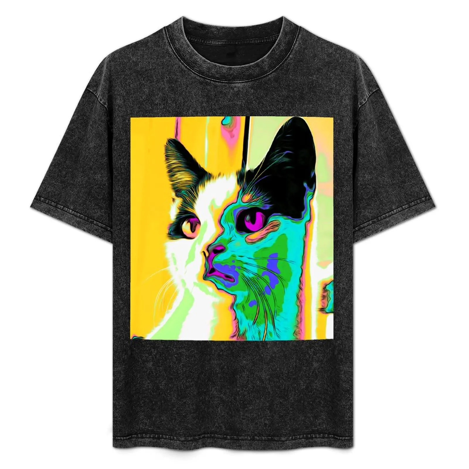 

My Cat in High Colour T-Shirt tees anime Men's cotton t-shirt