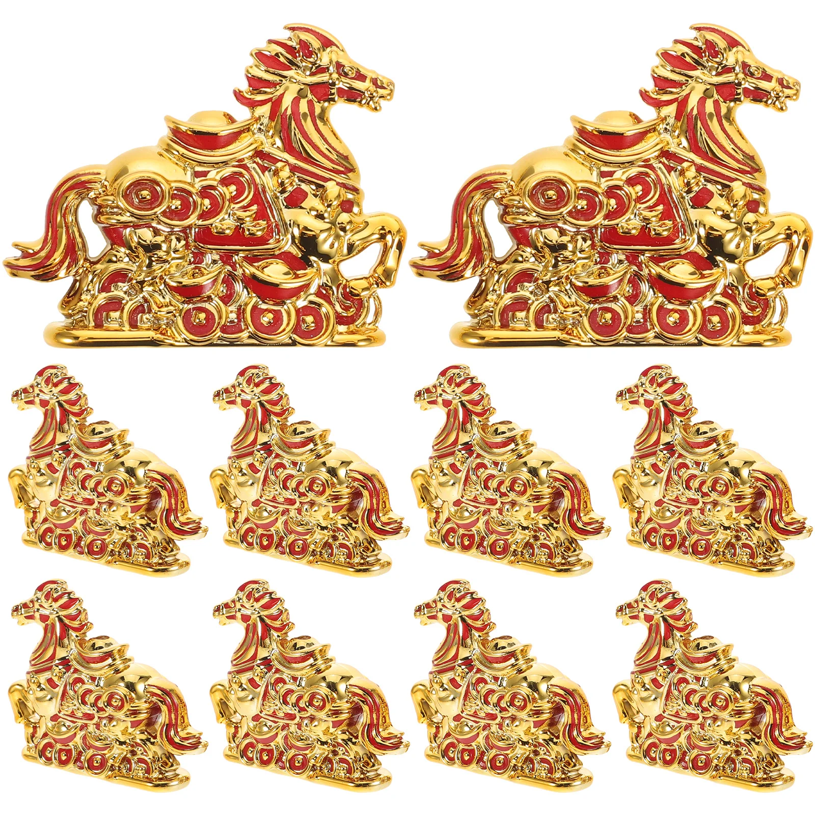 

10pcs Small Horse Pendant Decor: Pre-Drilled Lucky Zodiac Charms For Jewelry Making Feng Shui Horse Ornament Car Hanging Bag