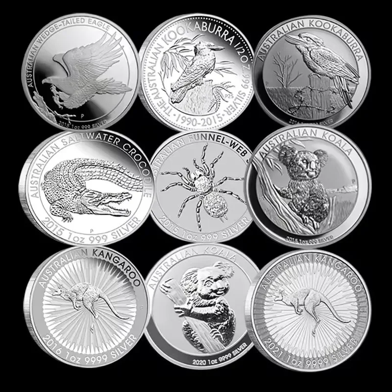 Australian Wildlife Decorative Metal Medallion Silver‑Plated Animal Pattern Desktop Ornament Souvenir Keepsake Gift Home Table