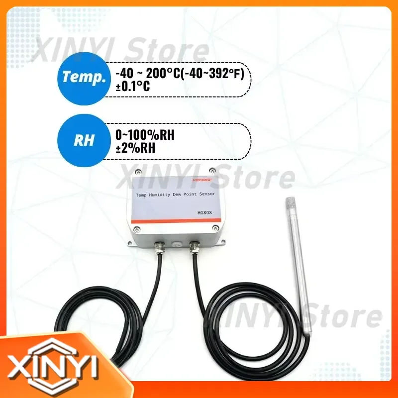 for HG808 T 200C RS485 Modbus High Humidity Temperature Sensor Transmitter RS485 4-20mA 0-10V 0-5V for Flue Gas Duct