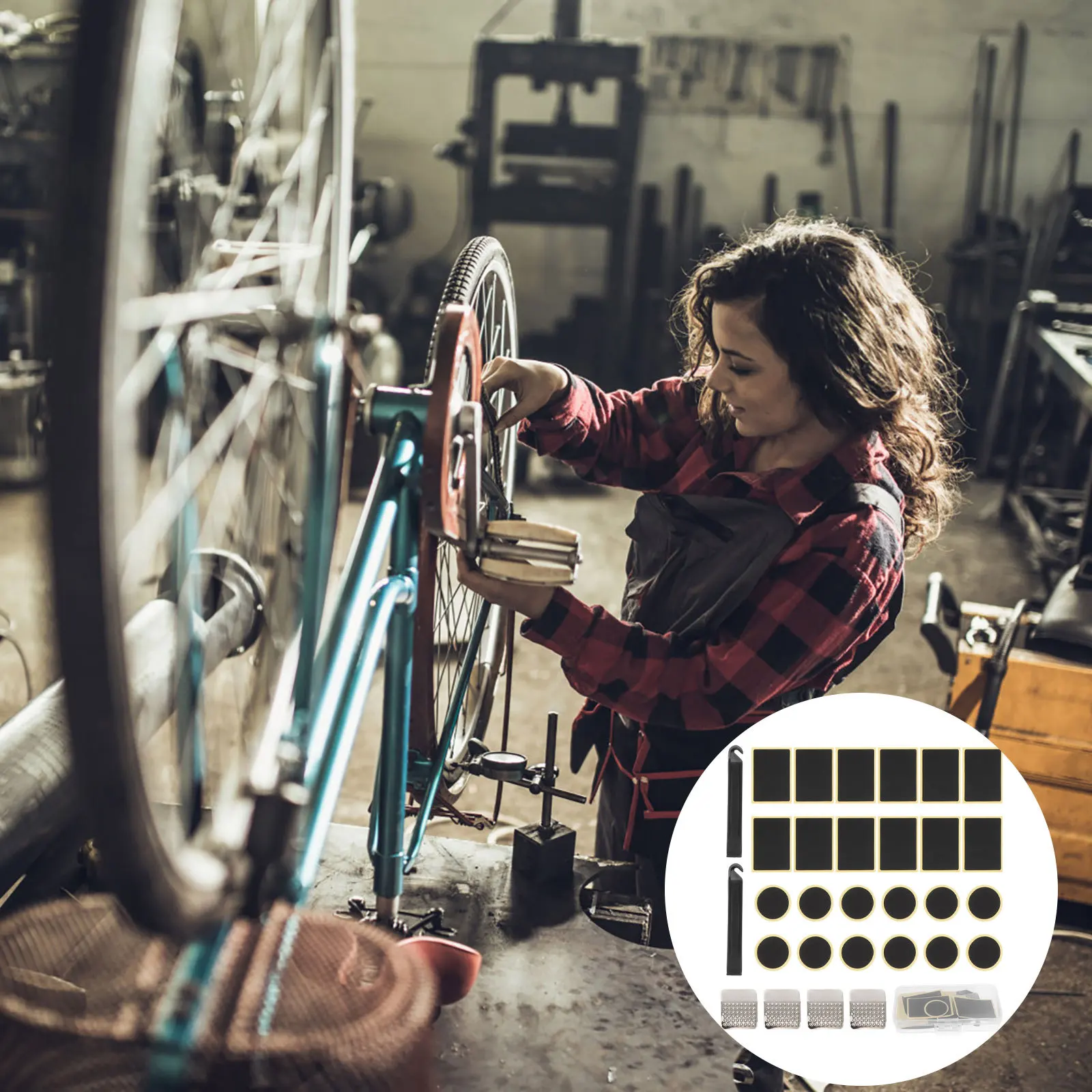 1 set 1 Set No Glue Tire Repair Patch Kit Bike Fixing Tools For Cycling Emergency Repair Portable Bicycle Accessories Supplies