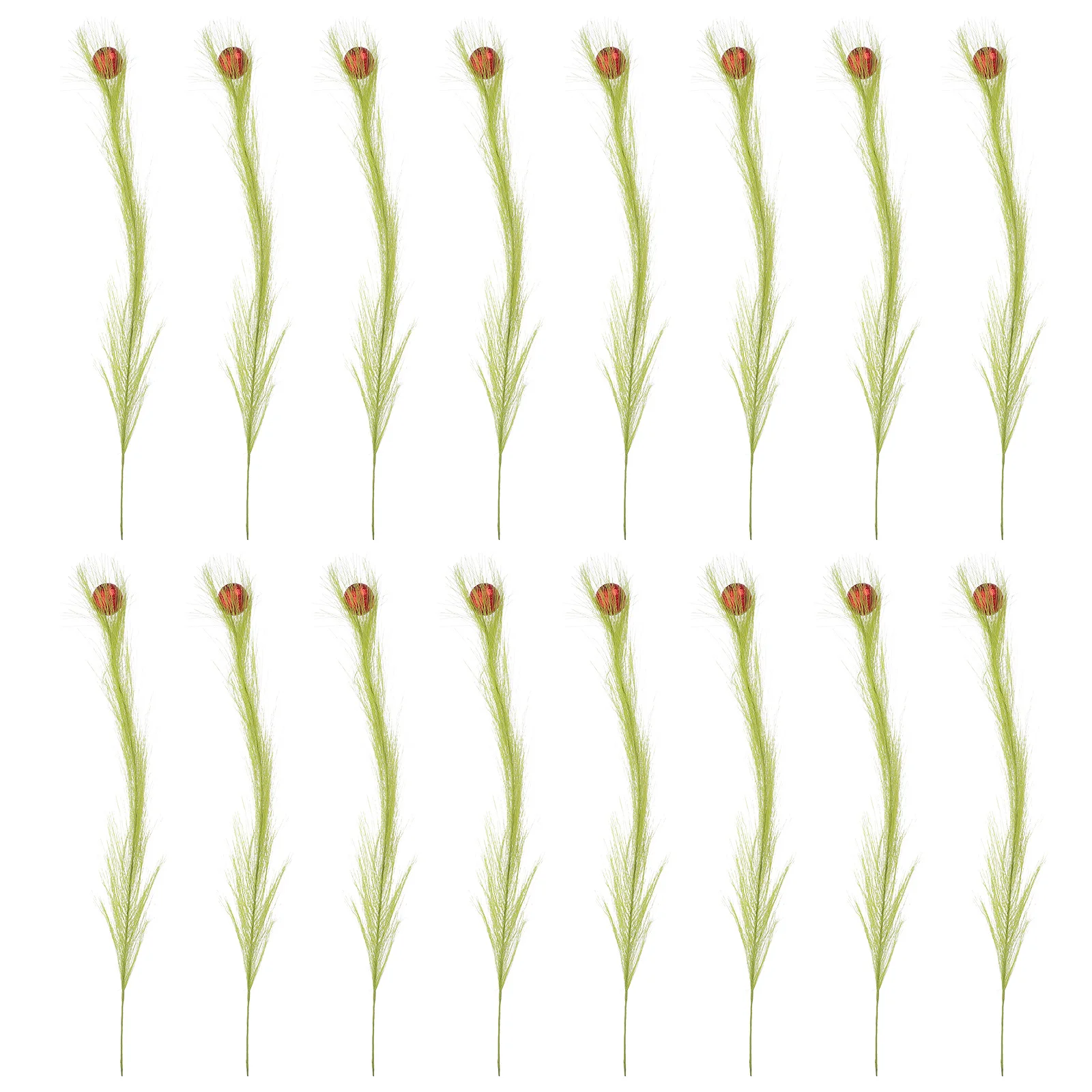 

16Pcs Artificial Pampas Grass Faux Greenery Stems Decorative Reeds DIY Wreath Supplies Fall Table Decor Christmas Tree Holiday