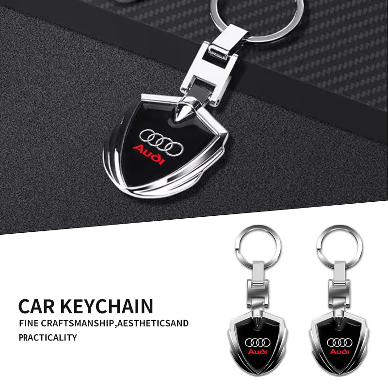 Car Styling Accessories 3D Metal Key Rings Car Logo Emblems Keychain For Audi A1 A3 8P A4 B5 B6 B7 B8 A5 A6 C5 A7 A8 Q3 Q5 Q7 TT