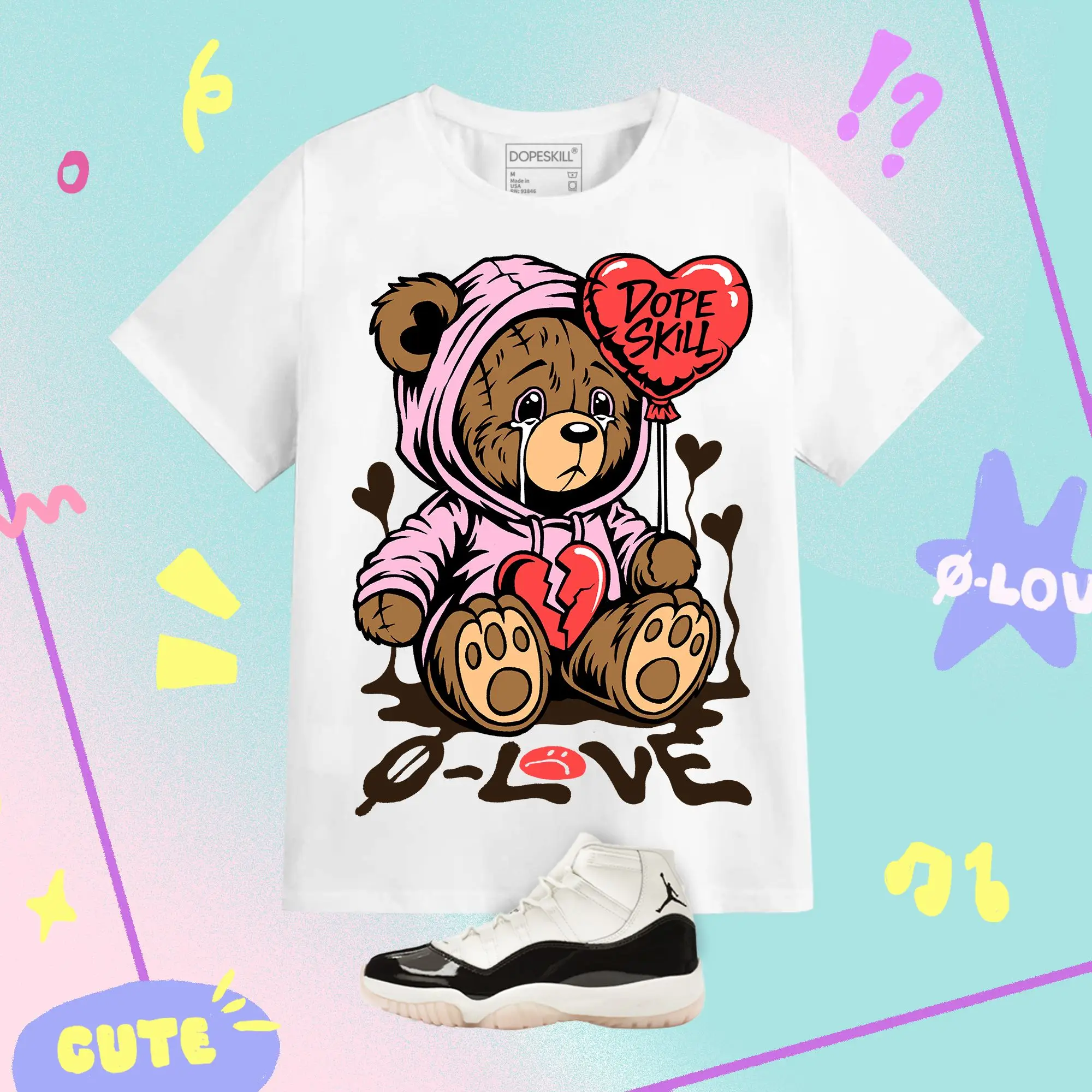 Camiseta gótica con estampado de oso roto para hombre y mujer, ropa de calle de gran tamaño, estilo vintage harajuku, y2k