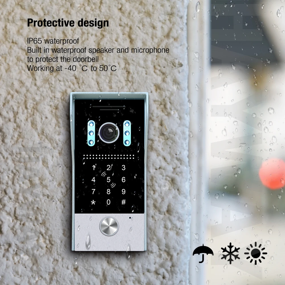 Hayway 10 "Tuya WiFI Smart Video Intercom System Für Wohnung AHD Video Türklingel Full Touch Screen ID Access Control Entsperren