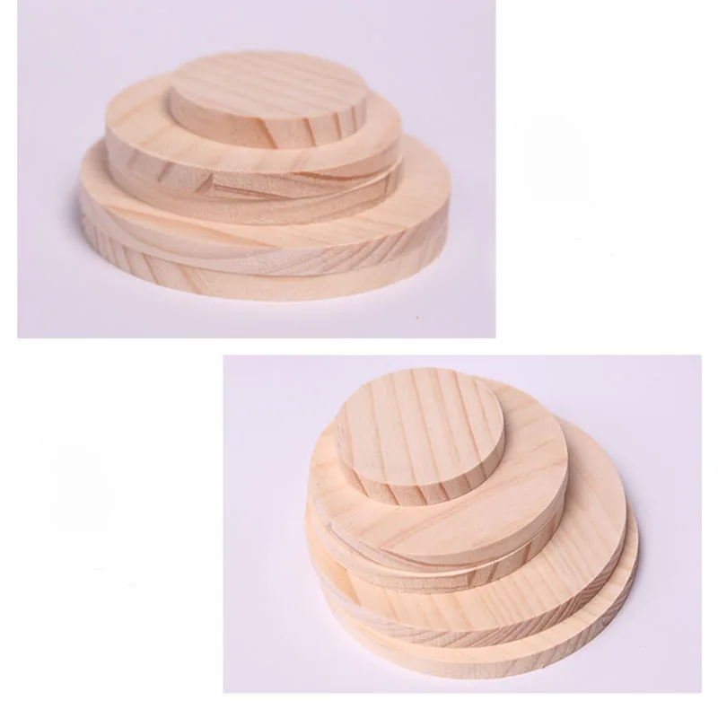 Multi Size Round Wooden Chips Model DIY Handmade Painting Unfinished Wood Plank Material