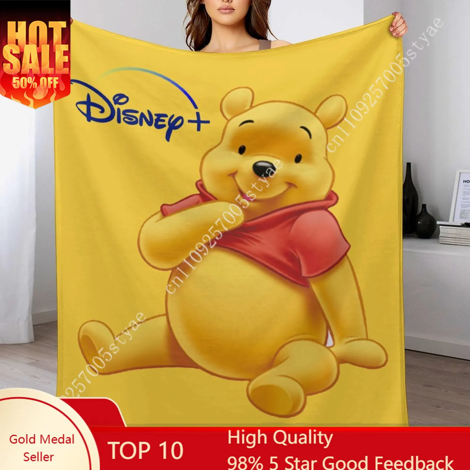 

Winnie The Pooh Blankets Disney Cartoon Plush Blanket Soft Indoor Decoration Adult Child Holiday Party Gifts Warm Custom Quilt