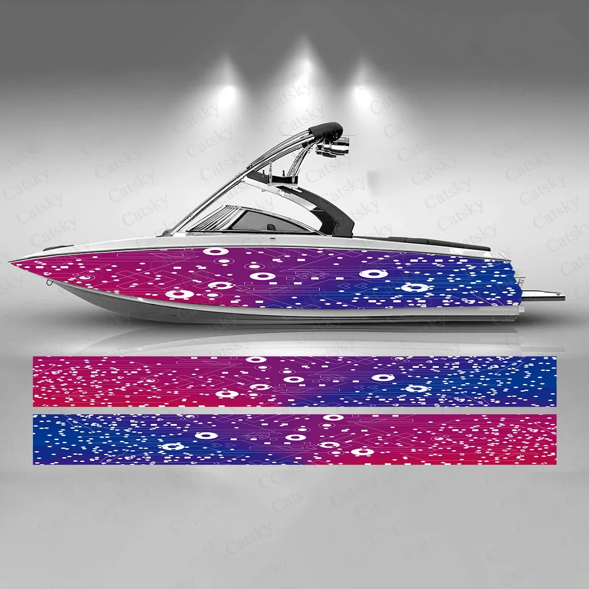 Abstract Colorful Interleave Splash Beautiful  Boat Sticker Vinyl Ship Pontoon Deck Boat Fishing Decorative Pontoon Boats Decal