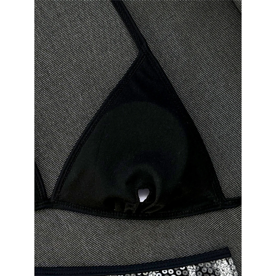 Sexy Bikini mit Leopardenmuster, Neckholder-Design und Pailletten, Damen-Badeanzug, zweiteiliges Bikini-Set, Badebekleidung, Badeanzug, Modell V8312. – Detail 13