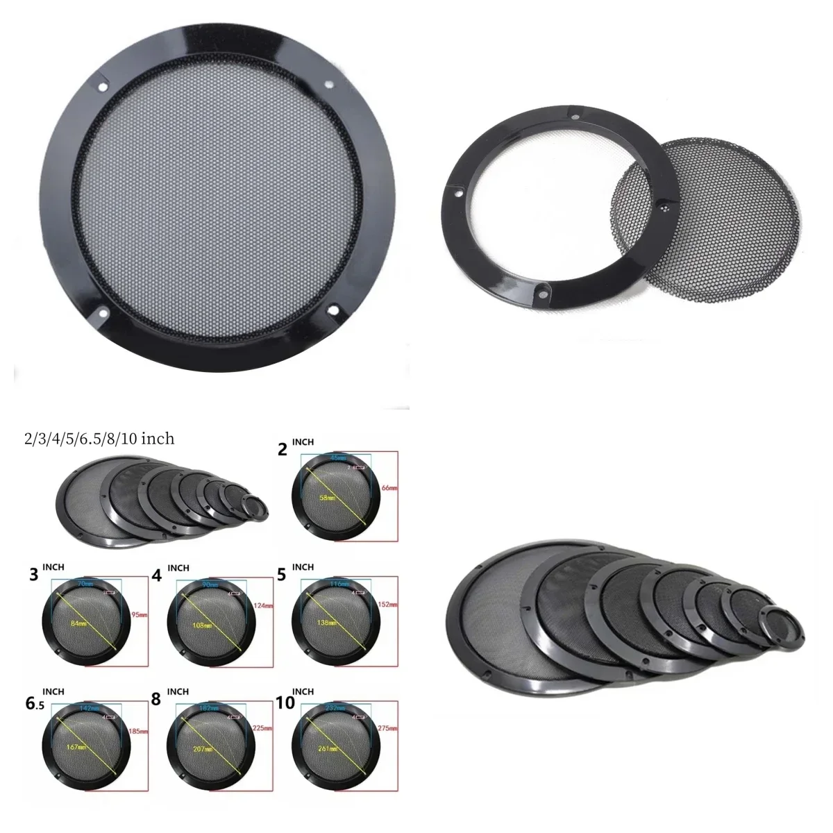 1pc Speaker Net Cover Car Speaker Cover Loudspeaker Cover Home Mesh Enclosure Speakers Wire Grilles 2 3 4 5 6.5 8 10 Inch