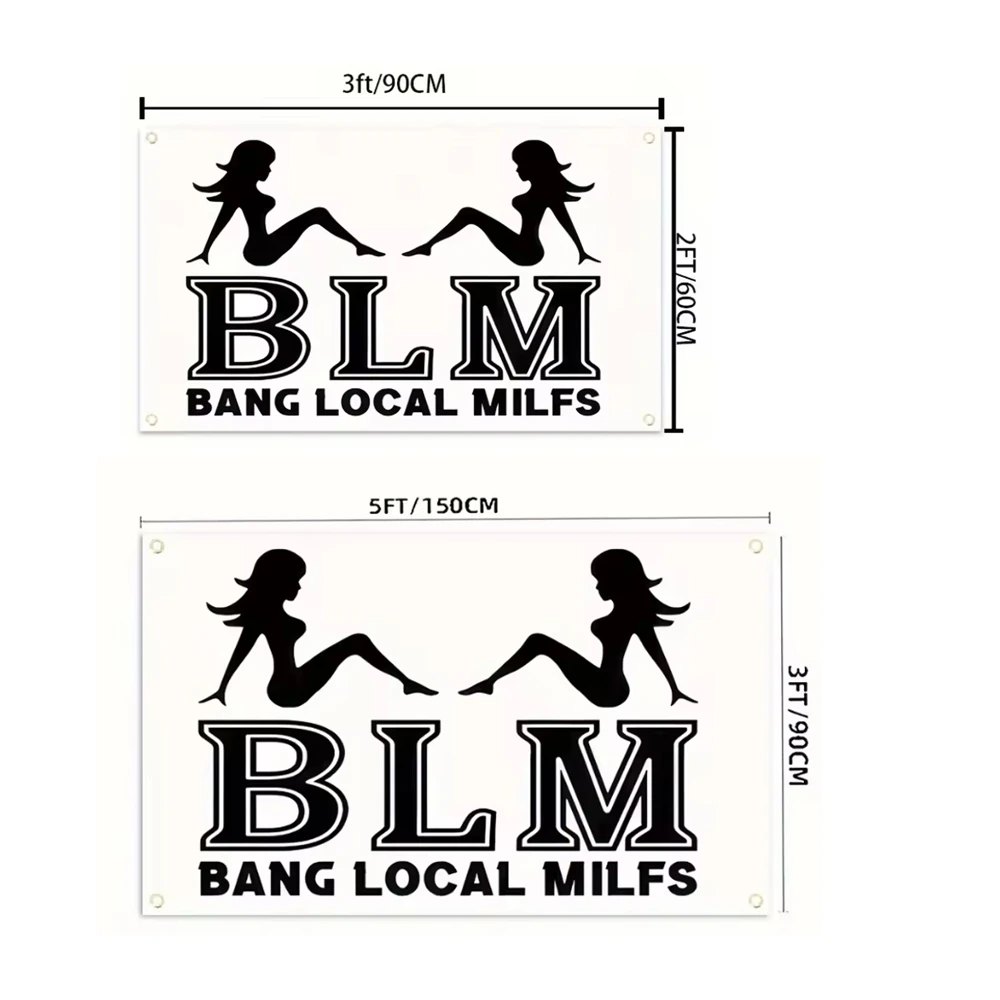 3x5fts 2x3fts BLM Bang Local Milfs Fun Flag College Dorm Man Cave Home Bedroon Wall Decoration