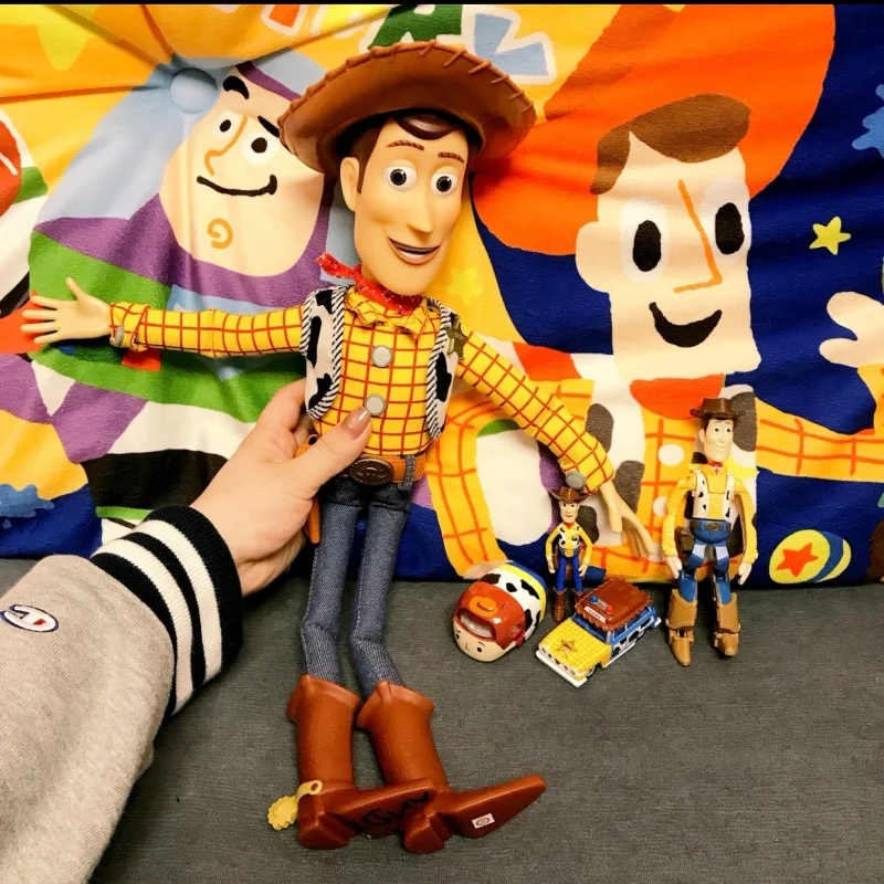

40cm Disney Toy Anime Figures Story 4 Talking Woody Buzz Jessie Rex Model Dolls Action Figurines Decor Collection Christmas Toys