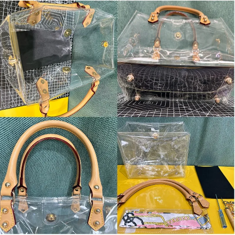 Delivery Scarf Fashion Leather Shoulder Strap Handmade PVC Bag Accessories Set for Women DIY Handbag Shoulder Clear Tote Bag