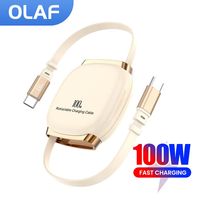 Retractable PD 100W USB C to USB C Cable Fast Charging Type C TO Type C Phone Data Cord For iPhone 15 16 Samsung Notebook