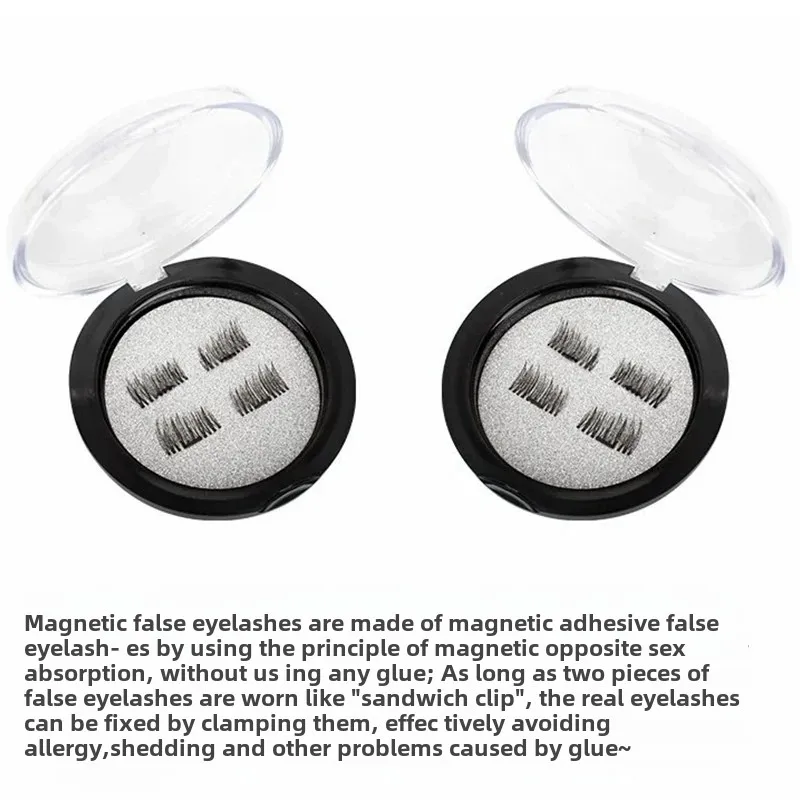 3D-Magnet-Falsche Wimpern, handgefertigt, kleberfrei, Einzel-/Doppel-Magnet, gefälschte Wimpern, 3D-natürliches, wiederverwendbares Make-up-Werkzeug