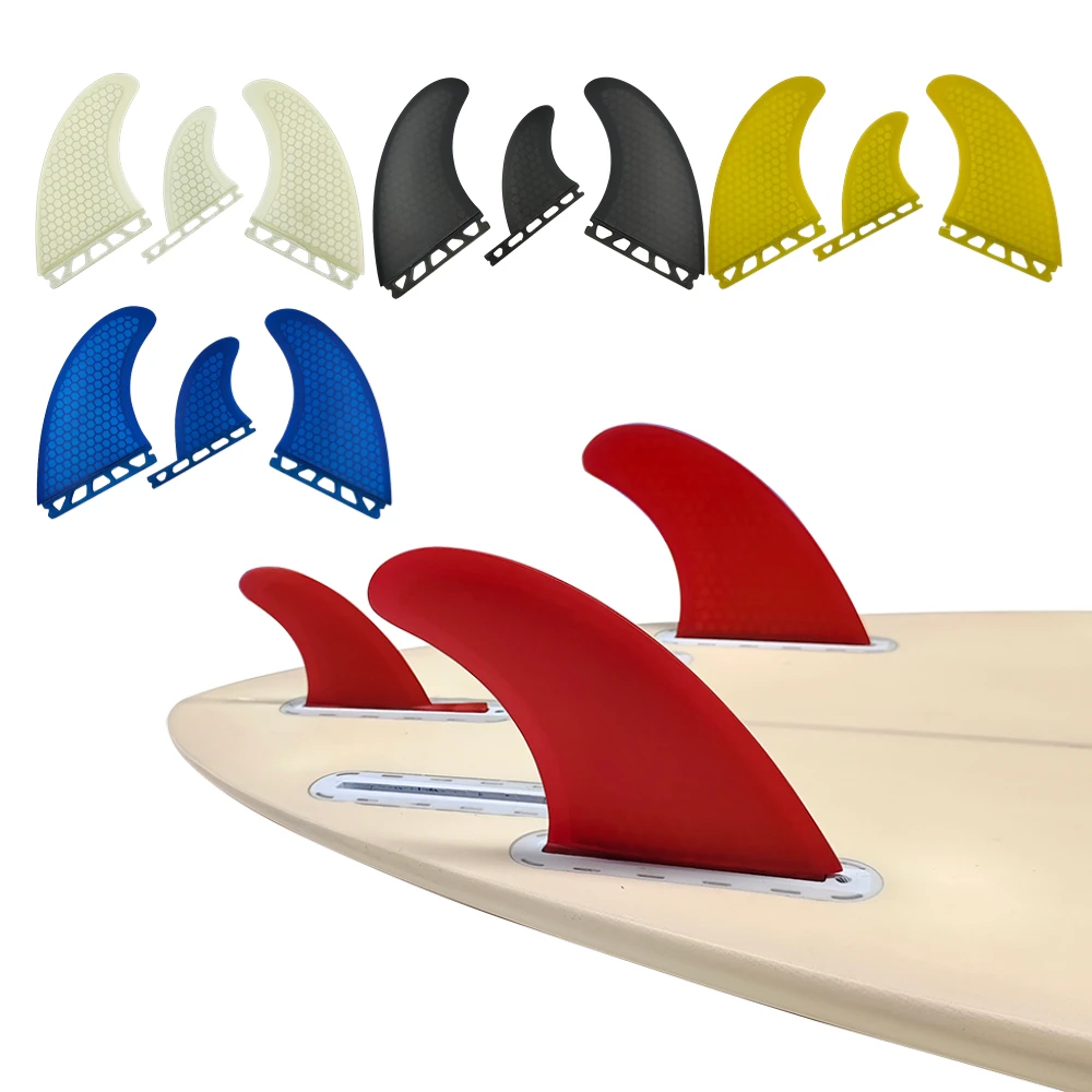 

UPSURF-Fiberglass Surf Fin for Shortboard and Funboard, Multicolor Surfboard Fins, Tri-Fin Fins, Thruster T1, Fiberglass Fins