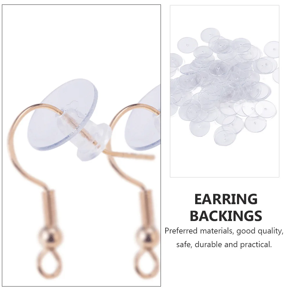 

150pcs Earring Spacers Clear Plastic Backs For Studs Hoops Droopy Ears Protective Stopper Clutch Ear Locking Diy Jewelry Making