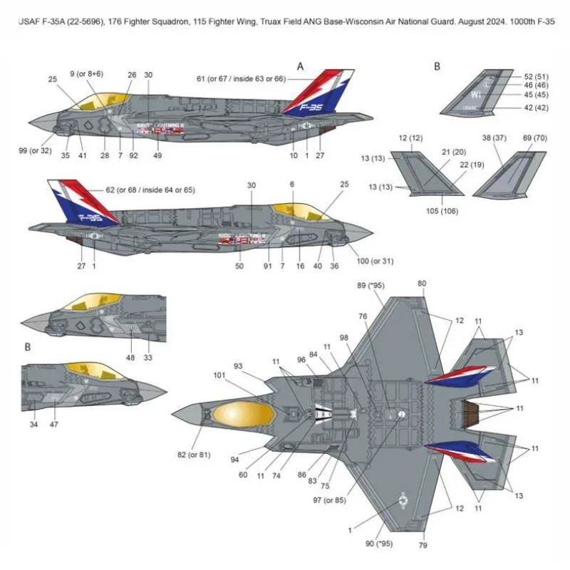 Academy 1/72 ประกอบรุ่น 12591 อเมริกัน F-35A Lightning II 1000th-ชุดโมเดลเครื่องบิน