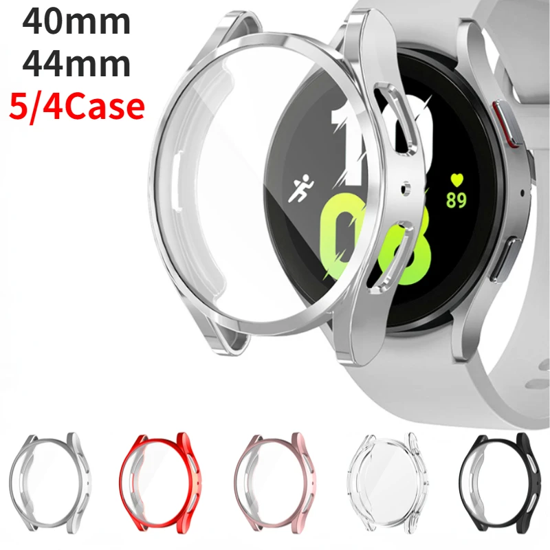 Casing pelindung ponsel Samsung Galaxy Watch, pelindung layar penuh lembut TPU 5 4 40mm 44mm untuk Samsung Galaxy Watch 4 5