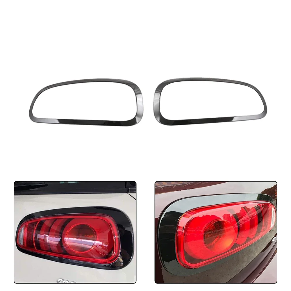 2Pcs Car Rear Lamp Frame Headlight Trim Ring For Mini Clubman F54 2022 Rear Tail Light Lamp Decorative Cover Stickers Black