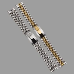 20mm silver gold solid stainless steel watchband for Rolex Oyster Perpetual Date Men Women Wrist Bracelet Metal Watch Strap