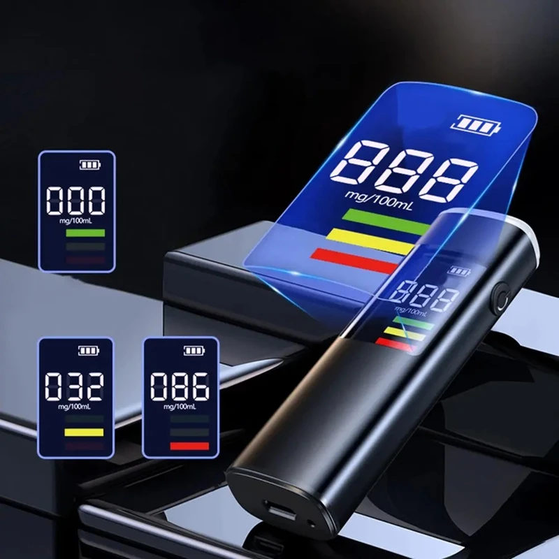 Alcohol Tester for Drunk Driving, Blow-Type Language Broadcast, Electrochemical High- Traffic Alcohol Detector-A12I