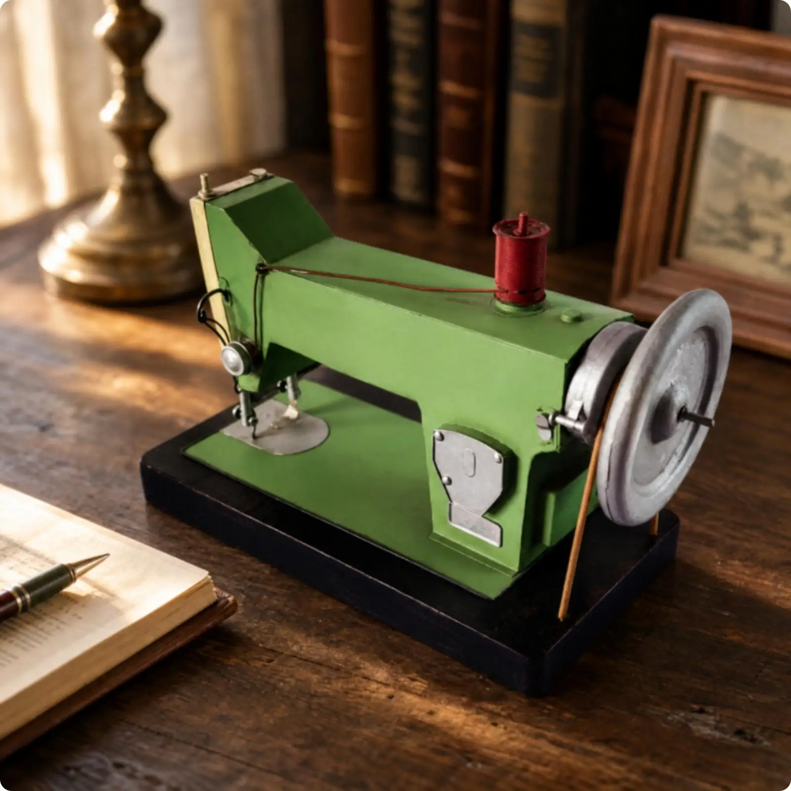 Vintage Sewing Machine Replica Iron Decor Ornament Stitcher Model for Showcase Tabletop Display Nostalgic Craft Accent