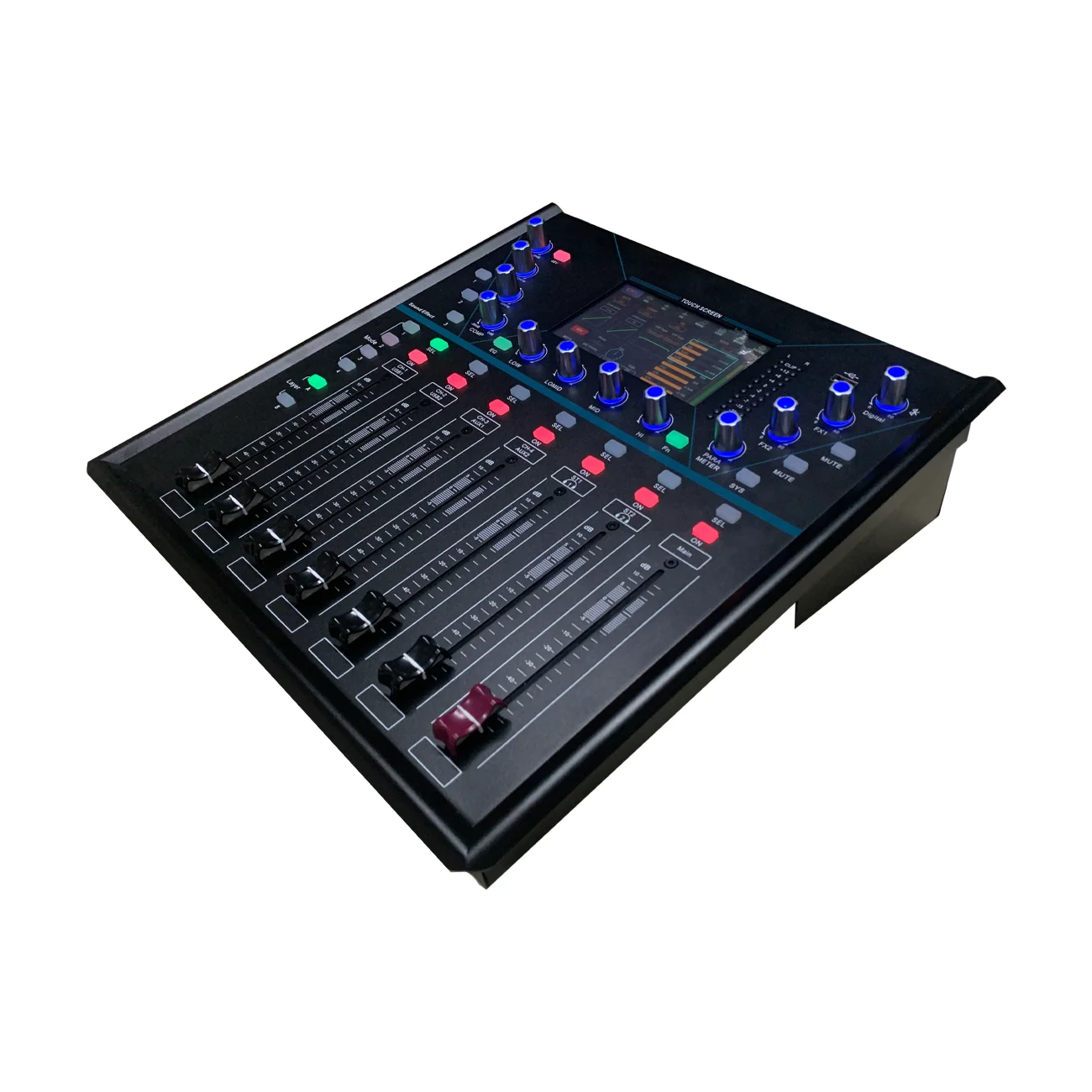Professional Digital Mixer Knob with Light 8 Channels with Bluetooth USB bar Stage Commercial Performance Small