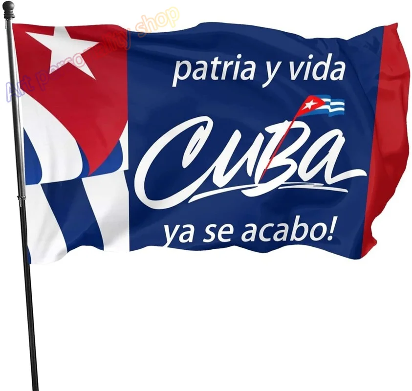 Patria Y Vida Viva Cuba Libre Flag 3x5 Ft Outdoor -Camping Flag Decorations Party Supplies Flags For Home House Outdoor Indoor