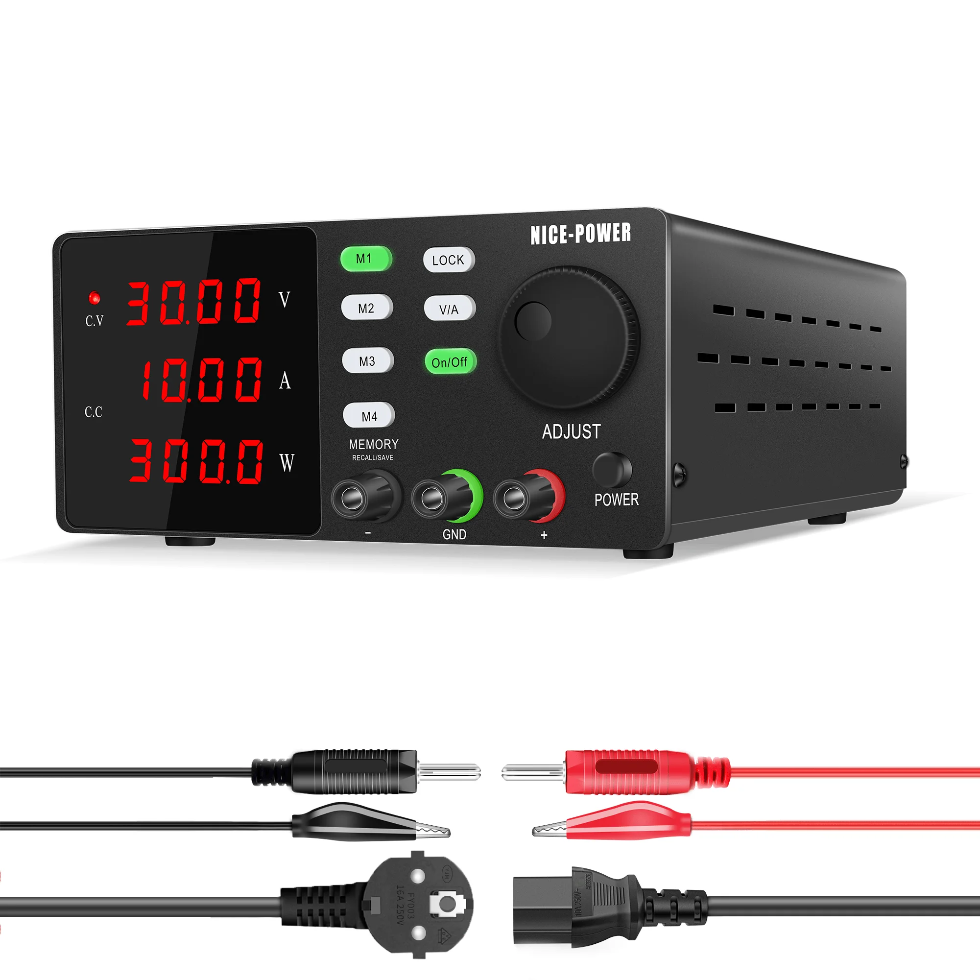 SPPS-S3010 Precision Adjustment Knob Switching DC Power Supply 30V 10A LAB/industry Testing 4 Groups of Memory Function
