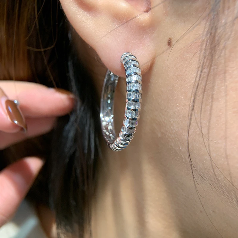 Aazuo Luxus Schmuck Echt 18K Weißgold Natrual Diamanten 1,70 ct Große Runde Haken Ohrringe Geschenk Für Frauen Hochzeit party Au750