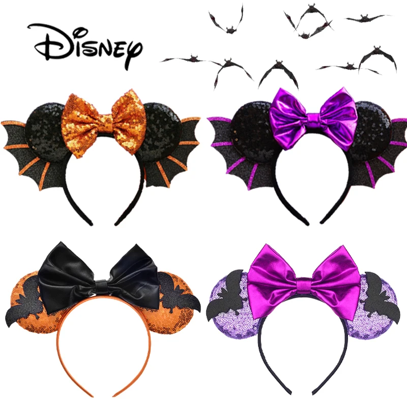 Disney Headwear Mickey Cartoon Hairband Halloween bat Headdress Cosplay mickey ears Masquerade Decoration Children\'s Gifts