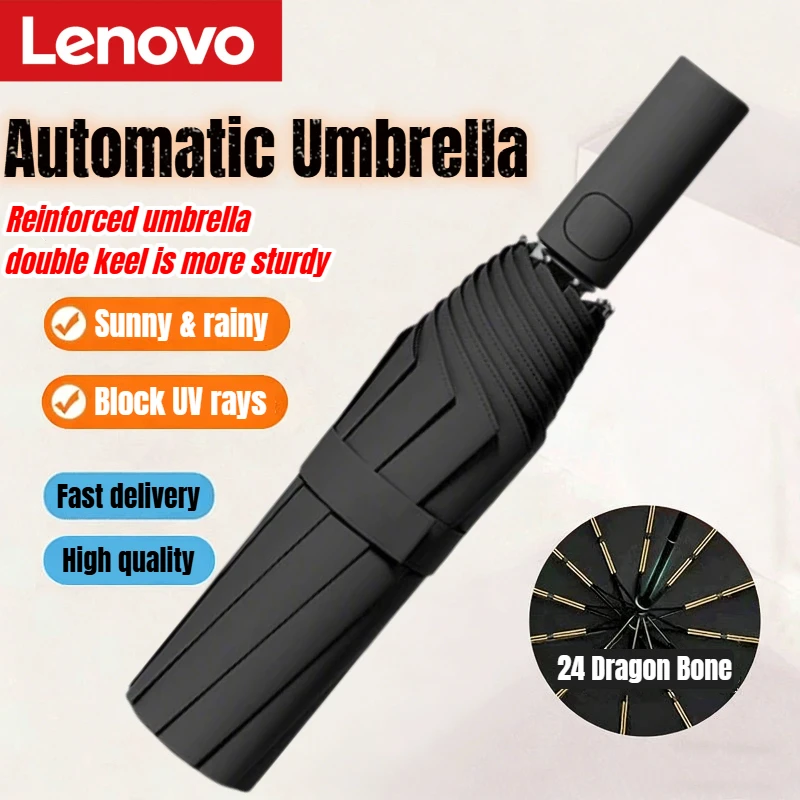 

Автоматический складной зонт Lenovo 24 Bone с двойной конструкцией для защиты от солнца и УФ-излучения, устойчивый к дождю и сильному ветру, для взрослых