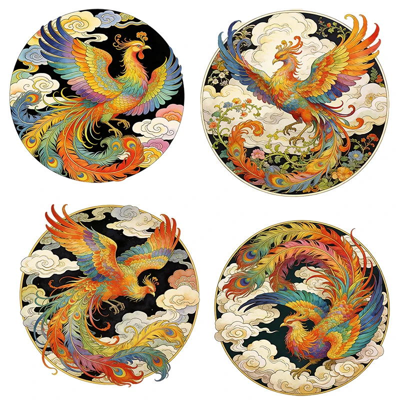 Three Ratels CEE132 Classical colorful phoenix wall stickers for home decoration waterproof car body decals